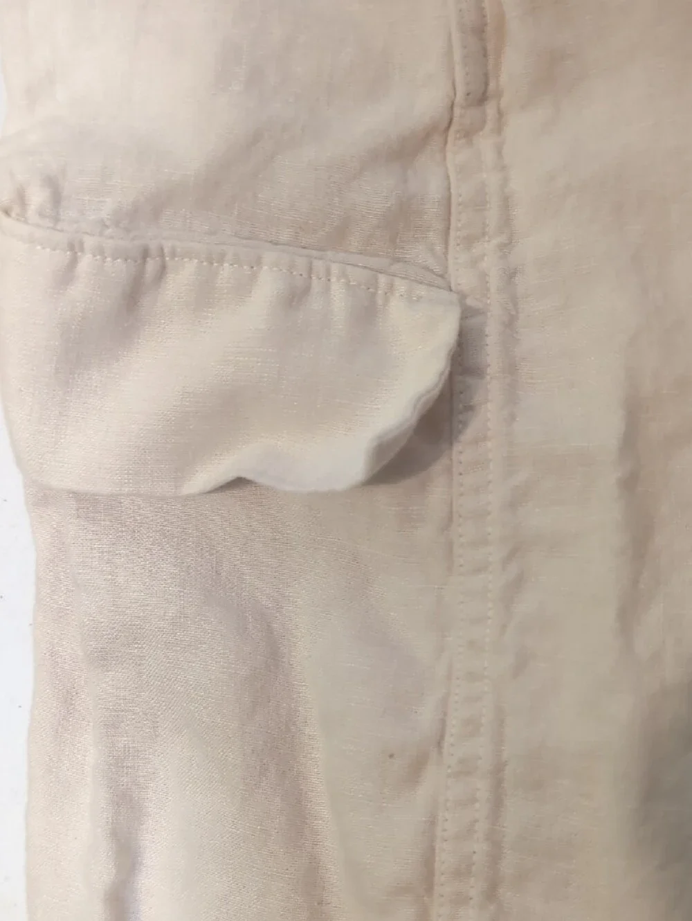 Everlane Flax White Linen Cargo Pants with Drawstring Waist Size Large